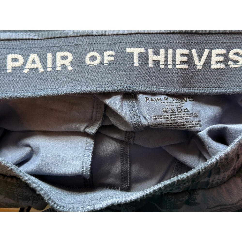 Pair of Thieves Mens‎ Supersoft Lounge Shorts Dusty Blue Abstract Print Size M - Picture 8 of 9